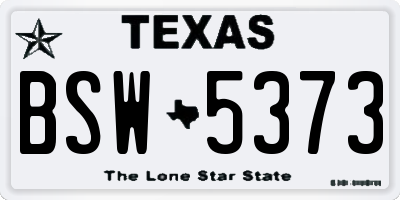 TX license plate BSW5373