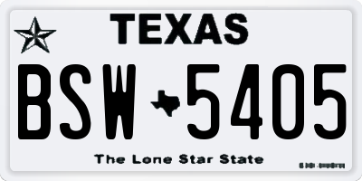 TX license plate BSW5405