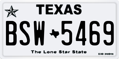 TX license plate BSW5469