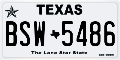 TX license plate BSW5486