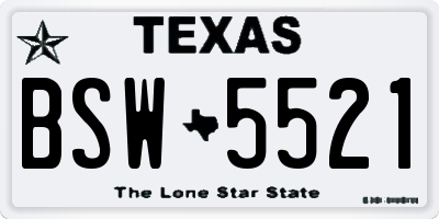 TX license plate BSW5521