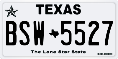 TX license plate BSW5527
