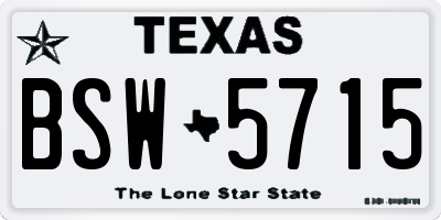 TX license plate BSW5715