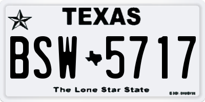 TX license plate BSW5717