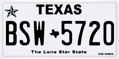 TX license plate BSW5720