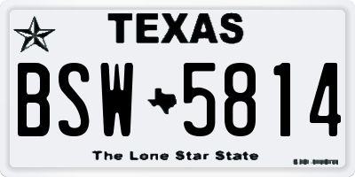 TX license plate BSW5814