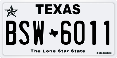 TX license plate BSW6011