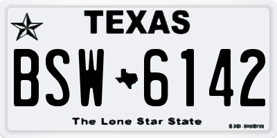 TX license plate BSW6142