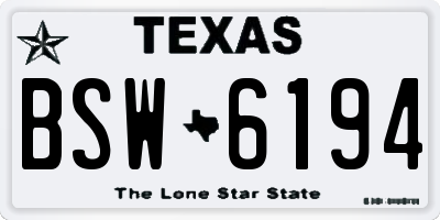 TX license plate BSW6194