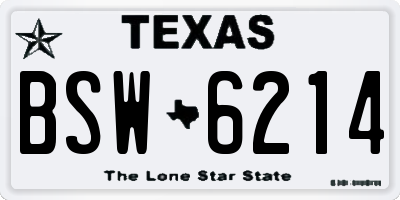 TX license plate BSW6214