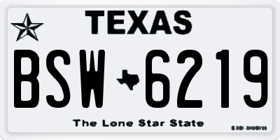 TX license plate BSW6219