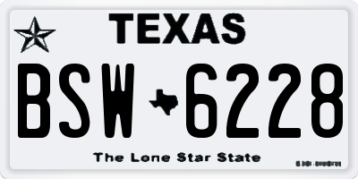 TX license plate BSW6228