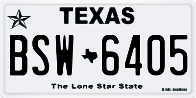 TX license plate BSW6405