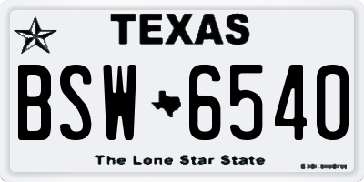 TX license plate BSW6540