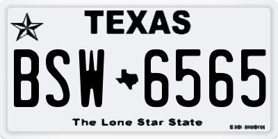 TX license plate BSW6565