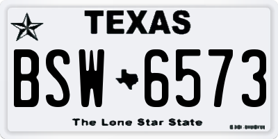TX license plate BSW6573