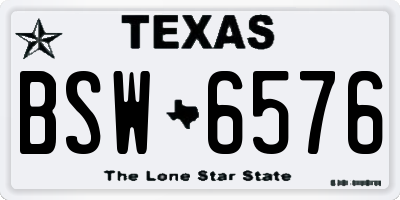 TX license plate BSW6576