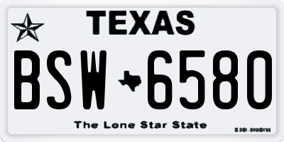 TX license plate BSW6580