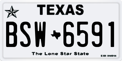 TX license plate BSW6591