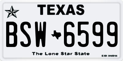 TX license plate BSW6599
