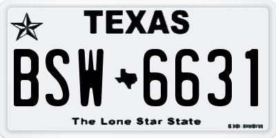 TX license plate BSW6631