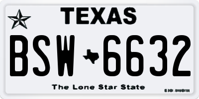 TX license plate BSW6632