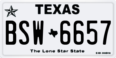 TX license plate BSW6657