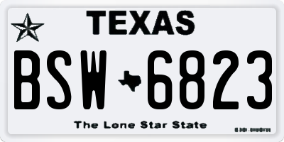 TX license plate BSW6823