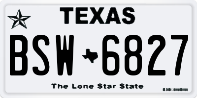 TX license plate BSW6827