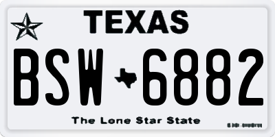 TX license plate BSW6882