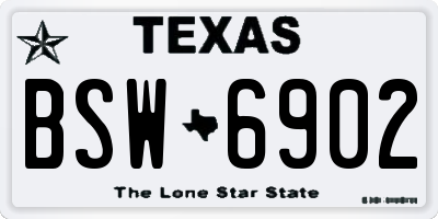 TX license plate BSW6902