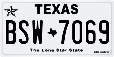 TX license plate BSW7069