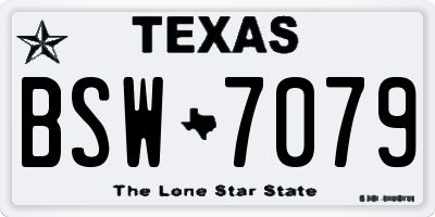 TX license plate BSW7079