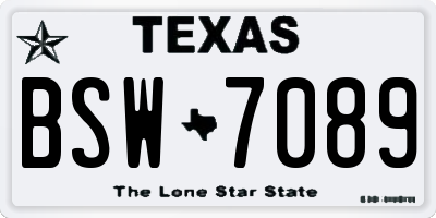 TX license plate BSW7089