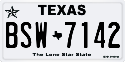 TX license plate BSW7142