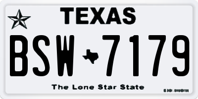 TX license plate BSW7179