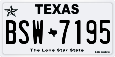 TX license plate BSW7195