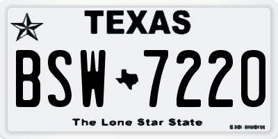 TX license plate BSW7220