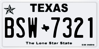 TX license plate BSW7321