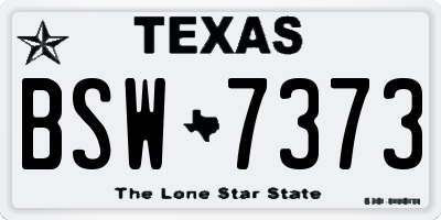 TX license plate BSW7373