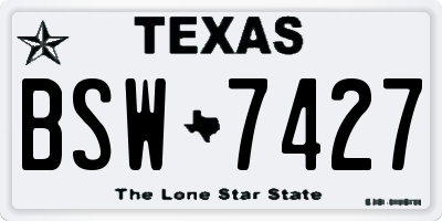 TX license plate BSW7427