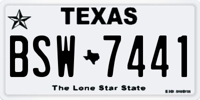 TX license plate BSW7441