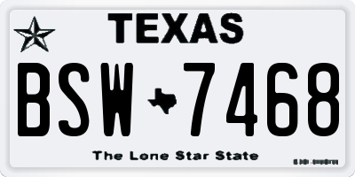TX license plate BSW7468