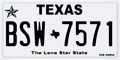 TX license plate BSW7571