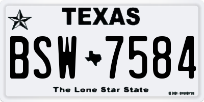 TX license plate BSW7584