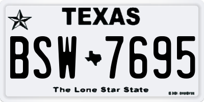 TX license plate BSW7695