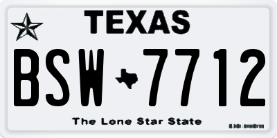 TX license plate BSW7712