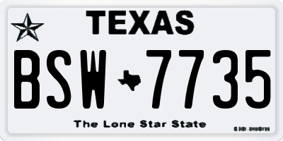 TX license plate BSW7735