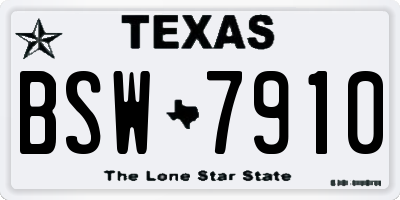 TX license plate BSW7910