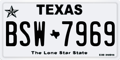 TX license plate BSW7969